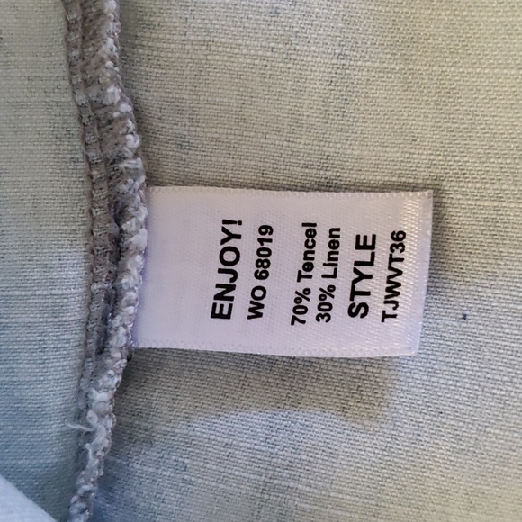 Michael Stars Chambray Blue Raglan Short Sleeve Round Neck Linen Top Size M - Picture 7 of 8